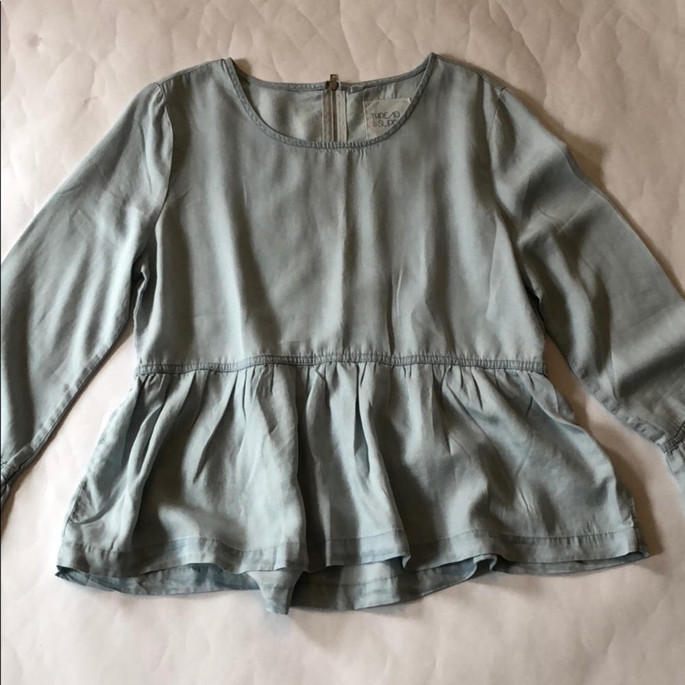 Bell Sleeve Denim Top